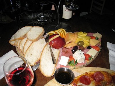 Delicious wine and food
